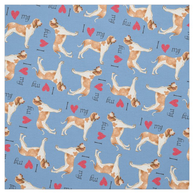 I Love my Bracco Italiano Fabric (Swatch)
