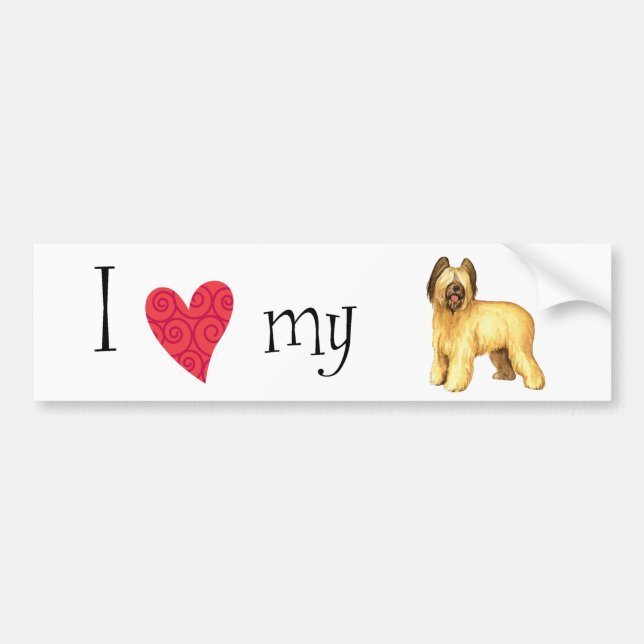 I Love my Briard Bumper Sticker (Front)