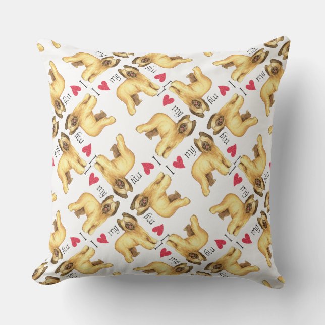 I Love my Briard Cushion (Front)