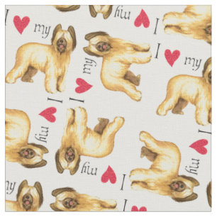I Love my Briard Fabric