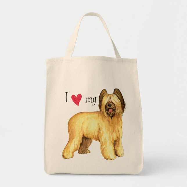 I Love my Briard Tote Bag (Front)