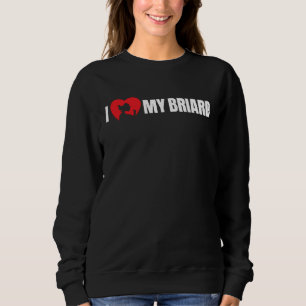 I Love My Briard with Dog Silhouette in Heart Sweatshirt