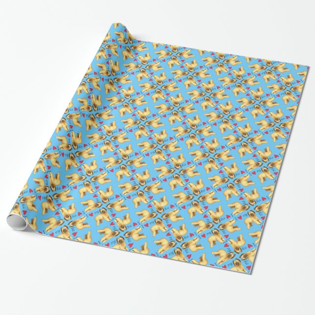 I Love my Briard Wrapping Paper (Unrolled)