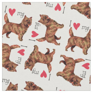 I Love my Brindled Cairn Terrier Fabric