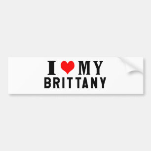 I Love My Brittany Bumper Sticker