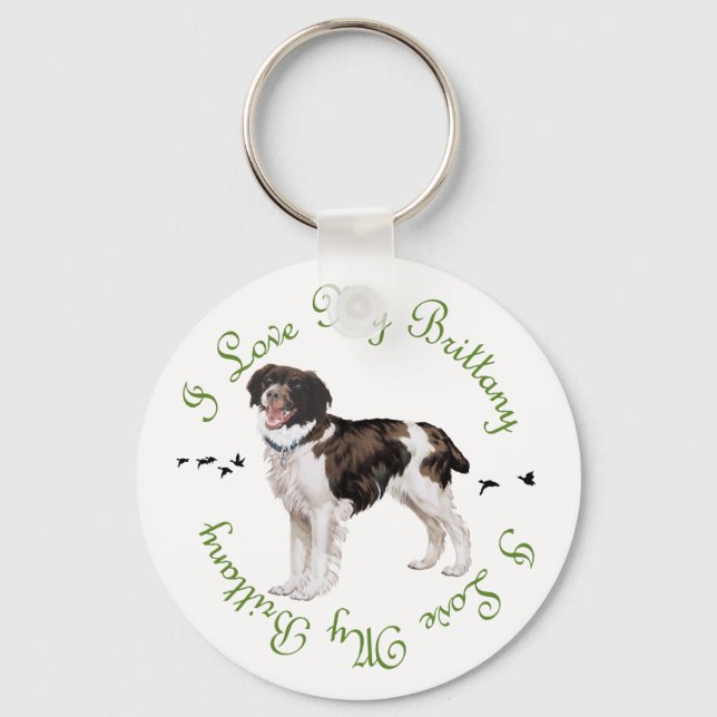 I Love My Brittany Key Ring (Front)