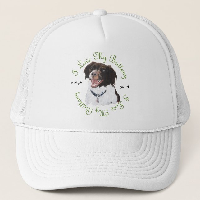 I Love My Brittany Trucker Hat (Front)