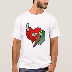 I Love my Bronze Wing Pionus Ladies Destroyed Tee