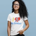 I Love My Brother Autism Awareness Custom T-Shirt<br><div class="desc">I Love My Brother written in red,  yellow and blue cool primary colours. The red heart is wrapped with the puzzle piece autism awareness ribbon for a loving sister or brother. Personalise with your brother's name.</div>