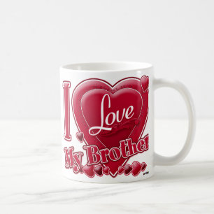 I Love My Brother red - heart Coffee Mug