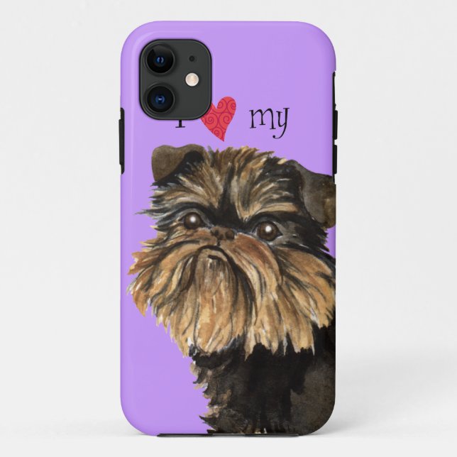 I Love my Brussels Griffon Case-Mate iPhone Case (Back)