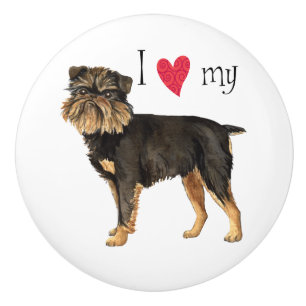 I Love my Brussels Griffon Ceramic Knob