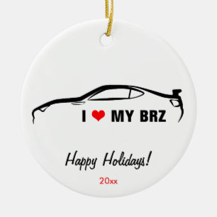 I Love My BRZ Ceramic Tree Decoration