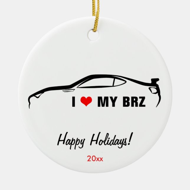 I Love My BRZ Ceramic Tree Decoration (Front)