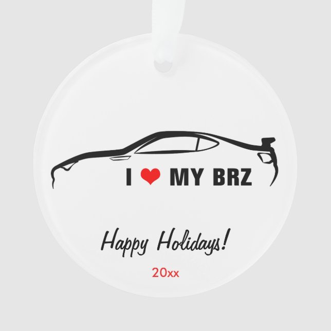 I Love My BRZ Ornament (Front)