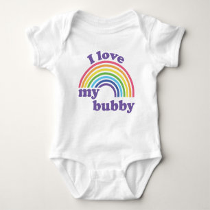 I Love My Bubby - Cute Rainbow  Baby Bodysuit