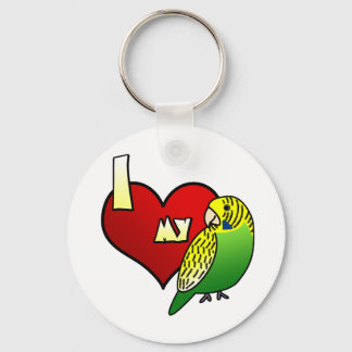 I Love my Budgerigar Key Ring
