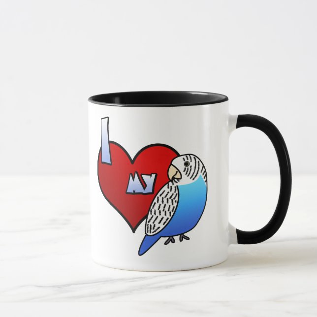 I Love my Budgie Mug (Right)