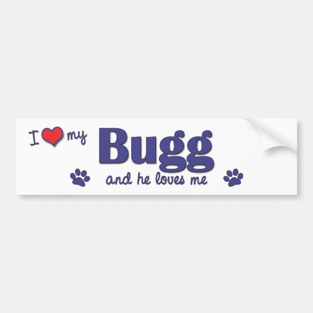 I Love My Bugg (Male Dog) Bumper Sticker (Front)