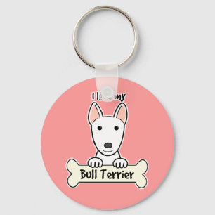 I Love My Bull Terrier Key Ring