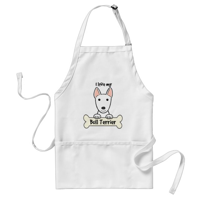 I Love My Bull Terrier Standard Apron (Front)