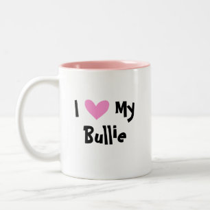 I Love My Bull Terrier Two-Tone Coffee Mug