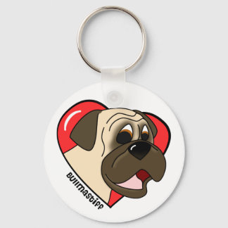 I Love my Bullmastiff Keychain (Cartoon)