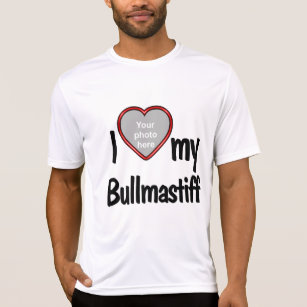 I Love My Bullmastiff Red Heart Photo Frame T-Shirt