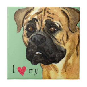 I Love my Bullmastiff Tile