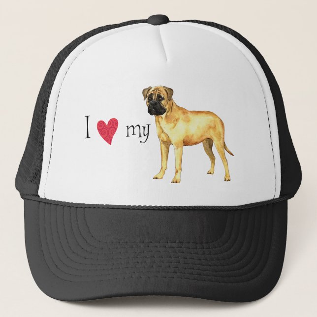 I Love my Bullmastiff Trucker Hat (Front)