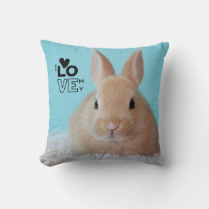 I Love My Bunny PHOTO Gift for House Rabbit Owners Cushion
