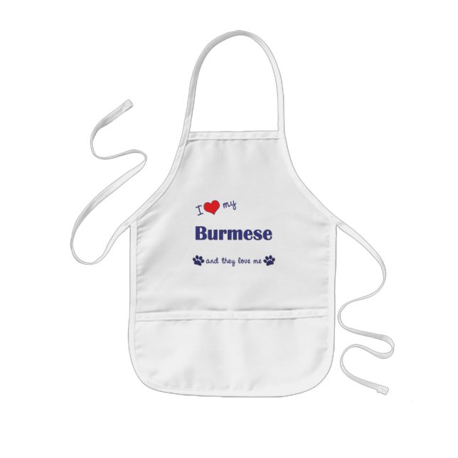 I Love My Burmese (Multiple Cats) Kids Apron (Front)