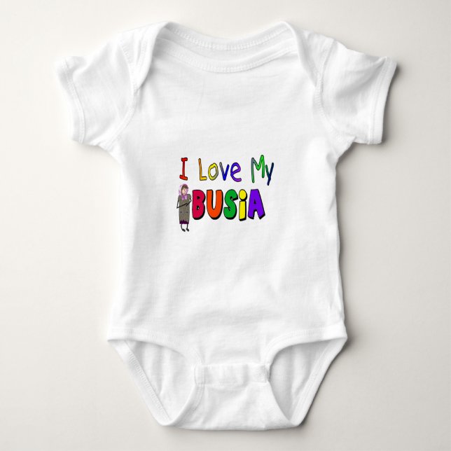 I Love my Busia (Polish Grandmother) Baby Bodysuit (Front)