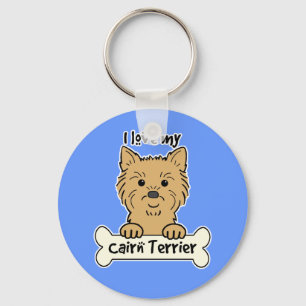 I Love My Cairn Terrier Key Ring