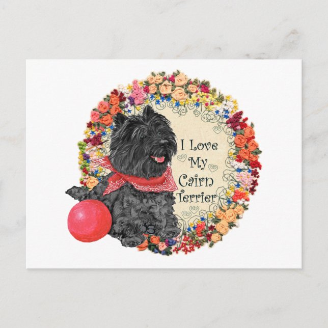 I Love My Cairn Terrier Postcard (Front)