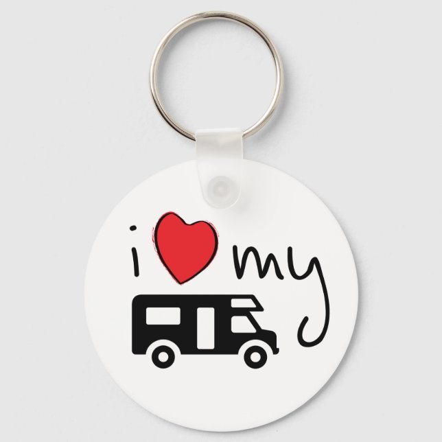 I love my camper. I love my camper. Holiday Key Ring (Front)