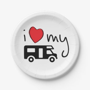 I love my camper. I love my camper. Holiday Paper Plate