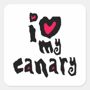I Love My Canary Square Sticker