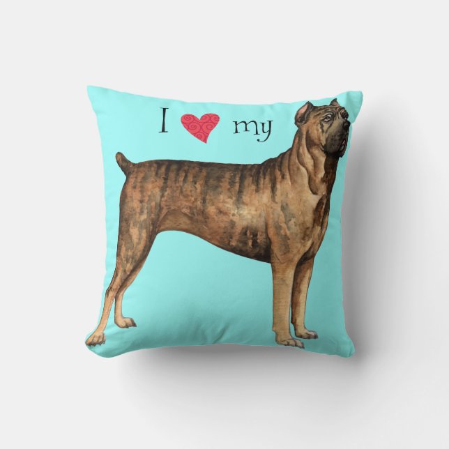 I Love my Cane Corso Cushion (Front)