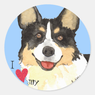 I Love my Cardigan Welsh Corgi Classic Round Sticker