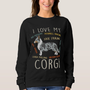 I Love My Cardigan Welsh Corgi Dog  Mum Dad Cute F Sweatshirt