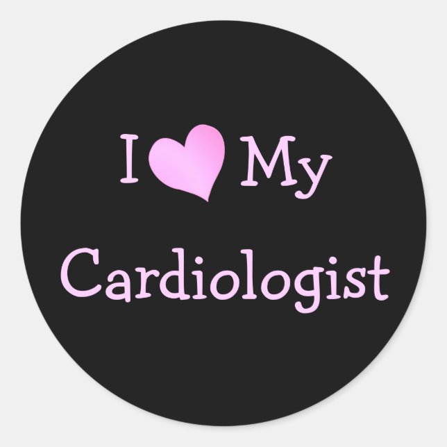 I Love My Cardiologist Classic Round Sticker (Front)