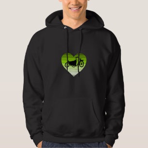 I Love My Cargo Bike- Green Retro Heart Hoodie