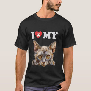 I Love My Cat Arabian Mau Kitten Funny Cat Lover M T-Shirt