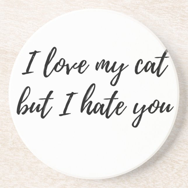 I Love My Cat - Black Coaster (Front)