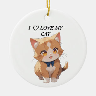 I love my cat ceramic tree decoration