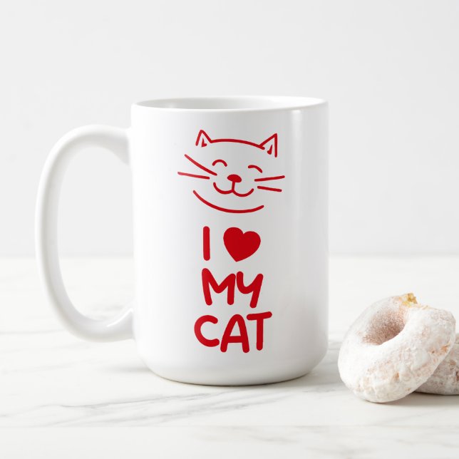 I love my cat coffee mug (With Donut)