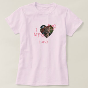 I love my cat Custom photo, name and breed T-Shirt