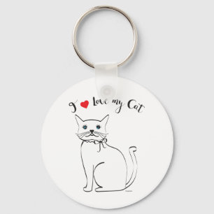 I love my Cat, Cute,Cool Key Ring