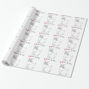 I love my Cat, Cute,Cool Wrapping Paper